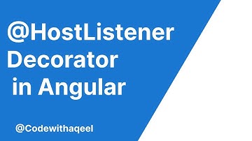 Angular Tutorial | @HostListener decorator in angular