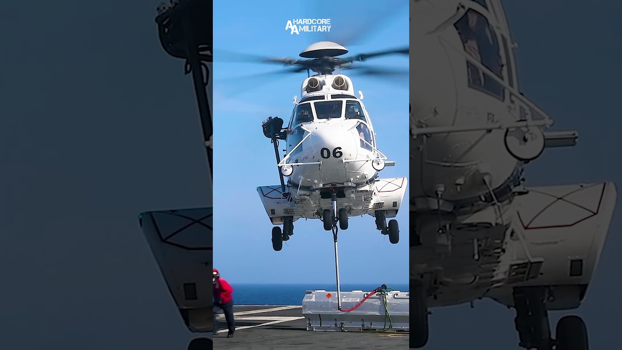 Eurocopter EC225 LP Super Puma | Offloads Ordnance | USS Nimitz (CVN-68) Philippine Sea