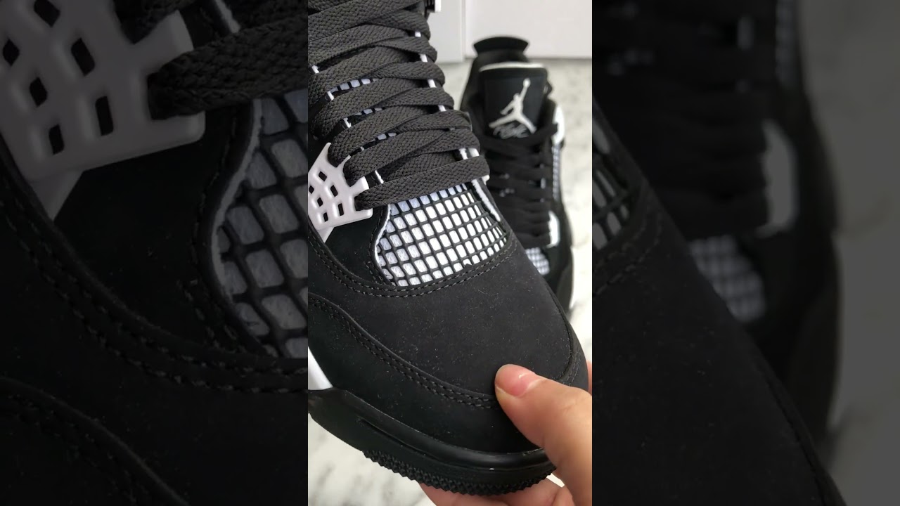 Real vs Fake 2 Air Jordan 4 White Thunder Toe Box 