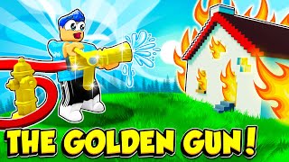 I Bought The GOLDEN GUN And Got INFINITE WATER In Firefighter Simulator!! (Roblox)