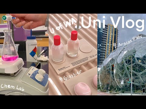 Life as a uw student | winter quarter, chem lab, karaoke, Amazon globe, glossier, Lady M, sunsets