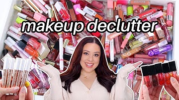 This makeup NEEDS to go 👋 Decluttering + SWATCHING 200 Lip Glosses + Lip Oils