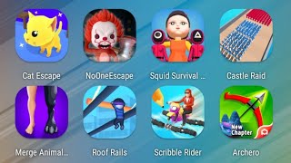 Cat Escape,No One Escape,Squid Survival Challenge,Castle Raid,Merge Animals,Roof Rails,Rider,Archero screenshot 4
