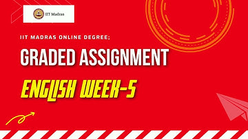 IIT Madras online degree| English week 5|Graded assignment 5
