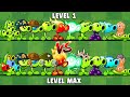 PvZ2 Discovery - All PEASHOOTER Plants Level 1 vs Max Level.