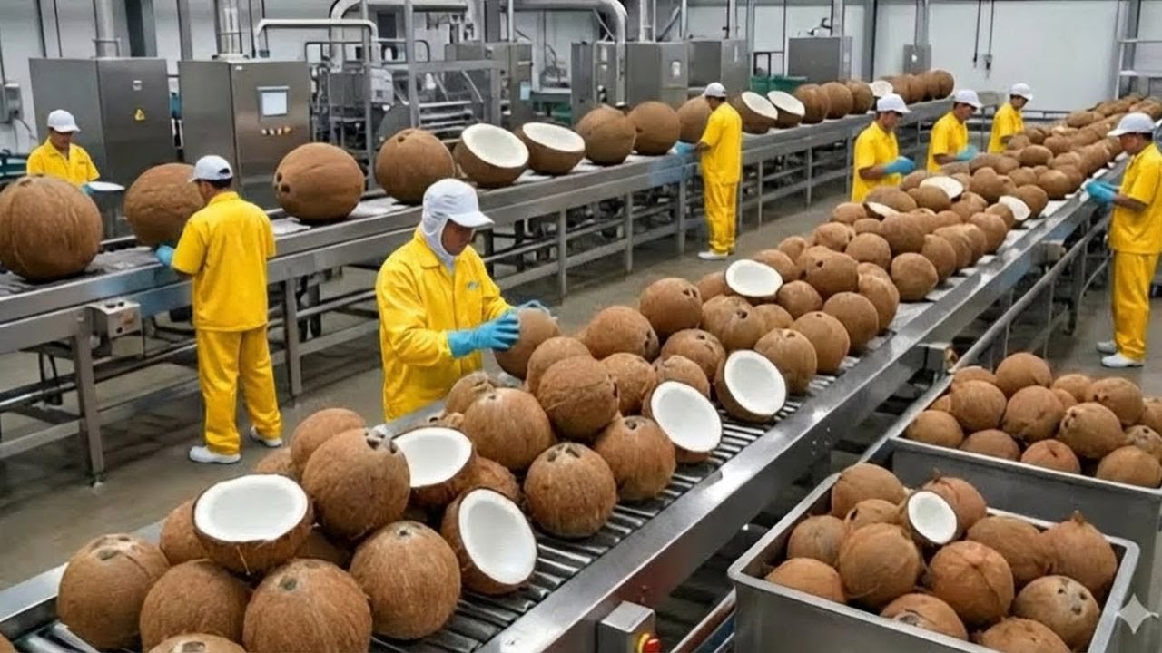 Dentro de una Fábrica de Coco: Así se Convierte en Leche Cremosa