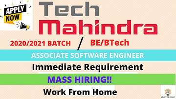 TECH MAHINDRA is hiring B.E/BTech Graduates| Batch - 2020/2021| Off-Campus Jobs| SOP Academy