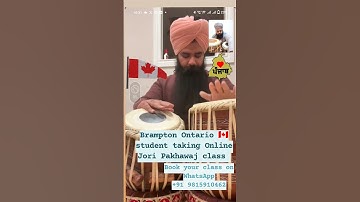 Brampton Ontario 🇨🇦 Online Jori Pakhawaj classes running on WhatsApp video call Book on+919815910462
