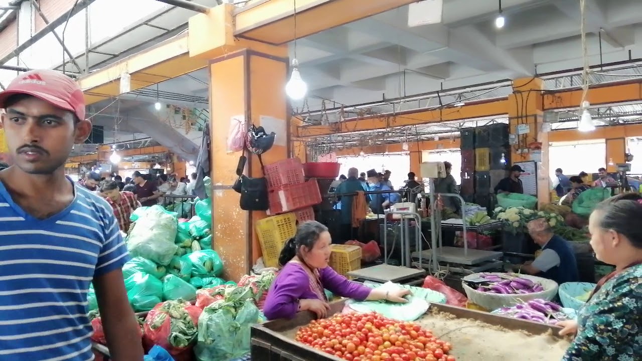 Kathmandu vegetable wholesale shop - YouTube