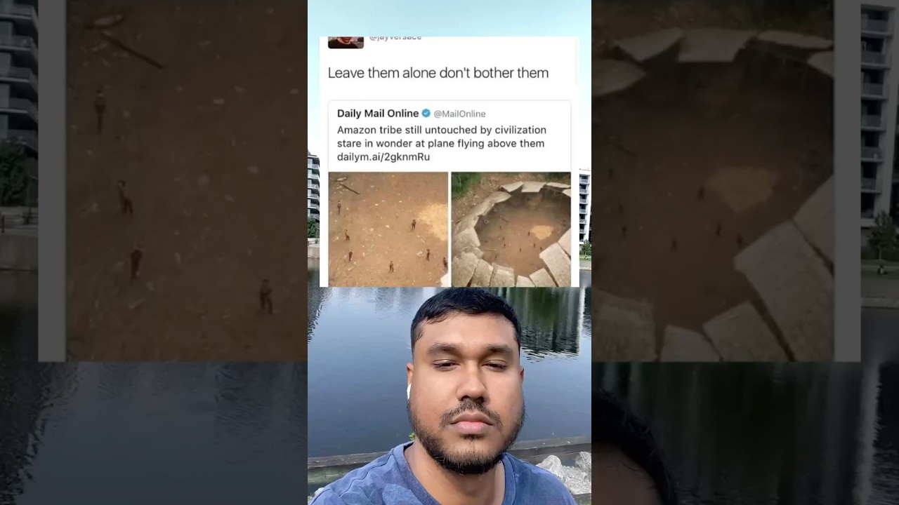 Amazon tribe still untouched by civilization stare in wonder at plane flying above them daily