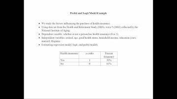 Probit and Logit Models Example