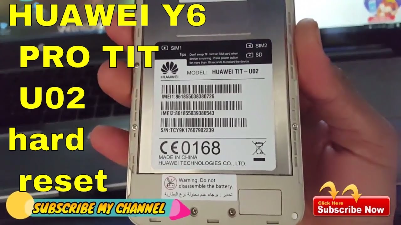 Denk vooruit Geleerde worst HUAWEI Y6 PRO TIT U02 hard reset/2018 - YouTube