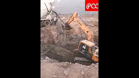 JCB / RMC #civilengineering #foundation #construction #casting #civil #youtubeshorts #viral #shorts