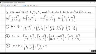 3-5 Operations with Matrices