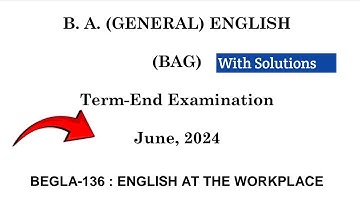 BEGLA 136 Question Paper 2024 | Previous Year Question Paper with Answers |  ignou begla 136 June