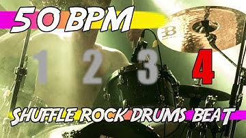 ✅ 50 BPM Backing Track 🥁 Ten minutes of shuffle rock drums beat