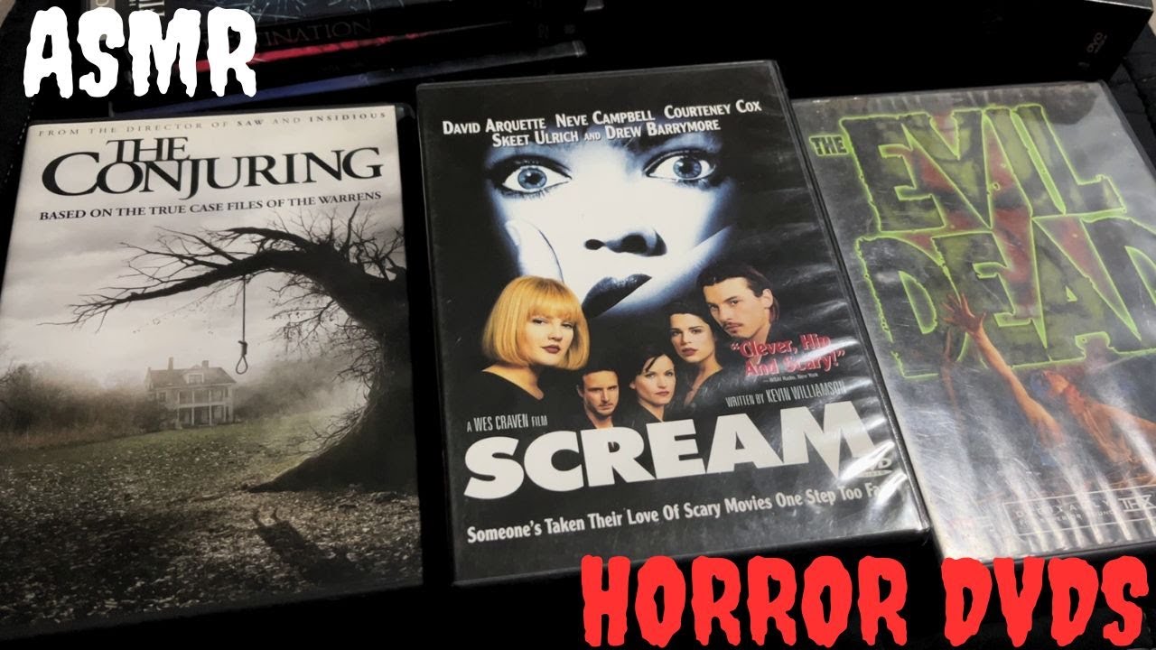 ASMR Horror Movie Night 🎃 | DVD Collection Tapping & Whispering Rambles