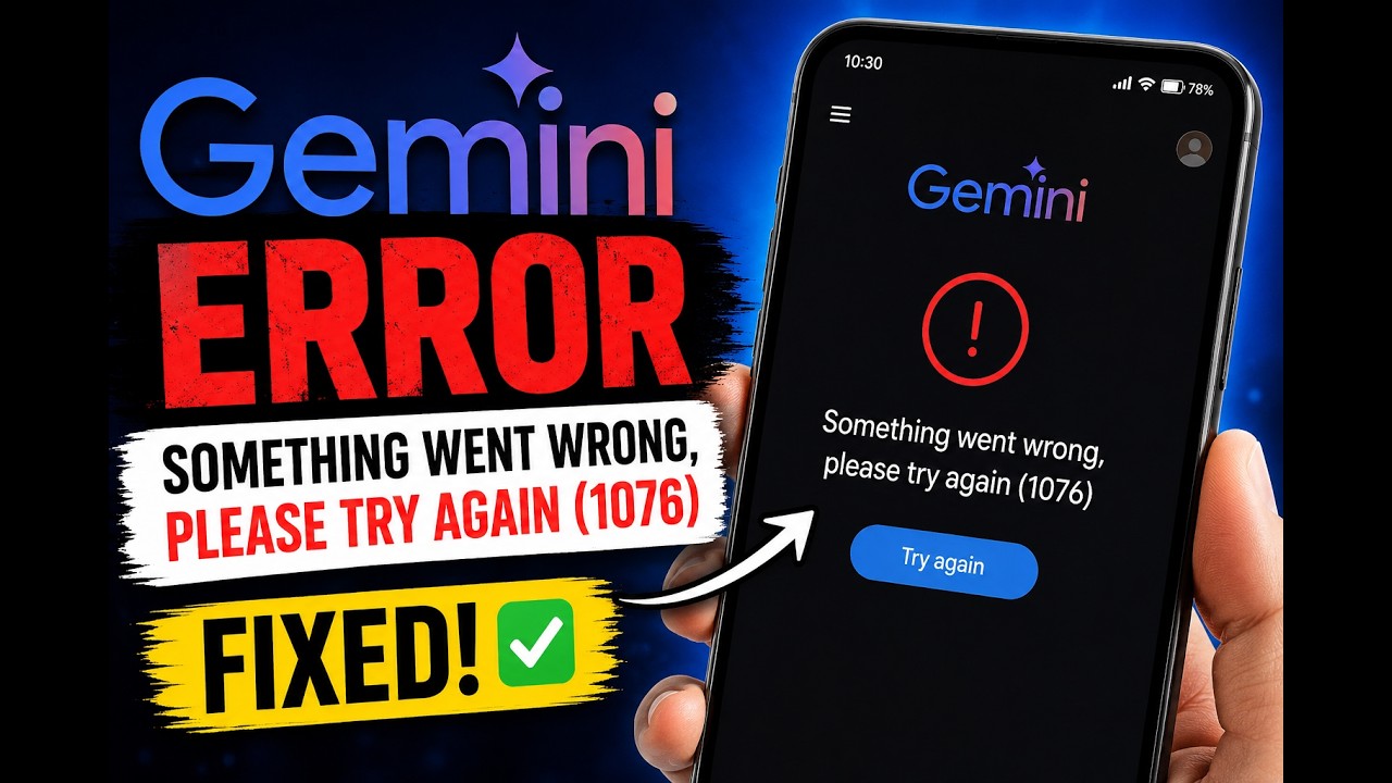 How To Fix Google Gemini Something went wrong, Please try again (1076 ...