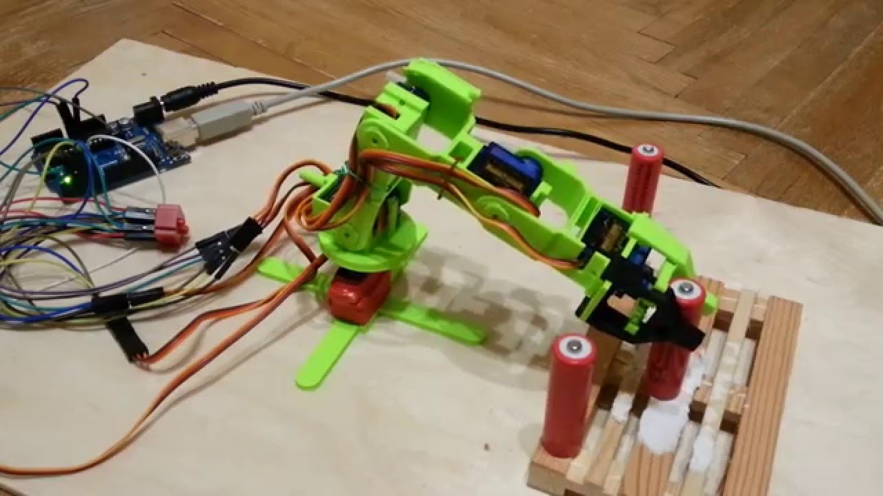 3D printed micro servo robot arm YouTube