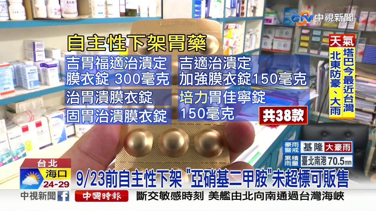 預防性下架38款胃藥疑含致癌成分 中視新聞20190921 Youtube