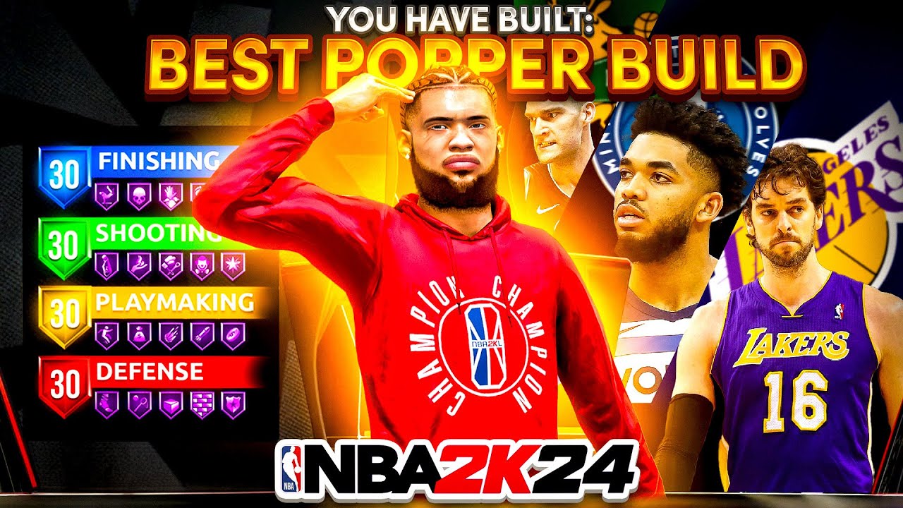 NEW BEST SHOOTING CENTER BUILD NBA 2K24 BEST POPPER BUILD NBA 2K24
