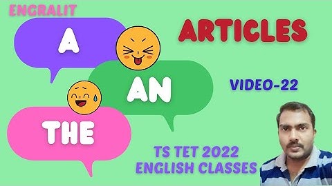 TS TET English Grammar Classes | Articles | Engralit | by Balaji | Video-22 |
