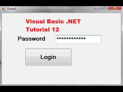 การ เขียน visual basic  Update 2022  Visual Basic .NET Tutorial 12 - How to create Password Protection using Textbox in VB.Net