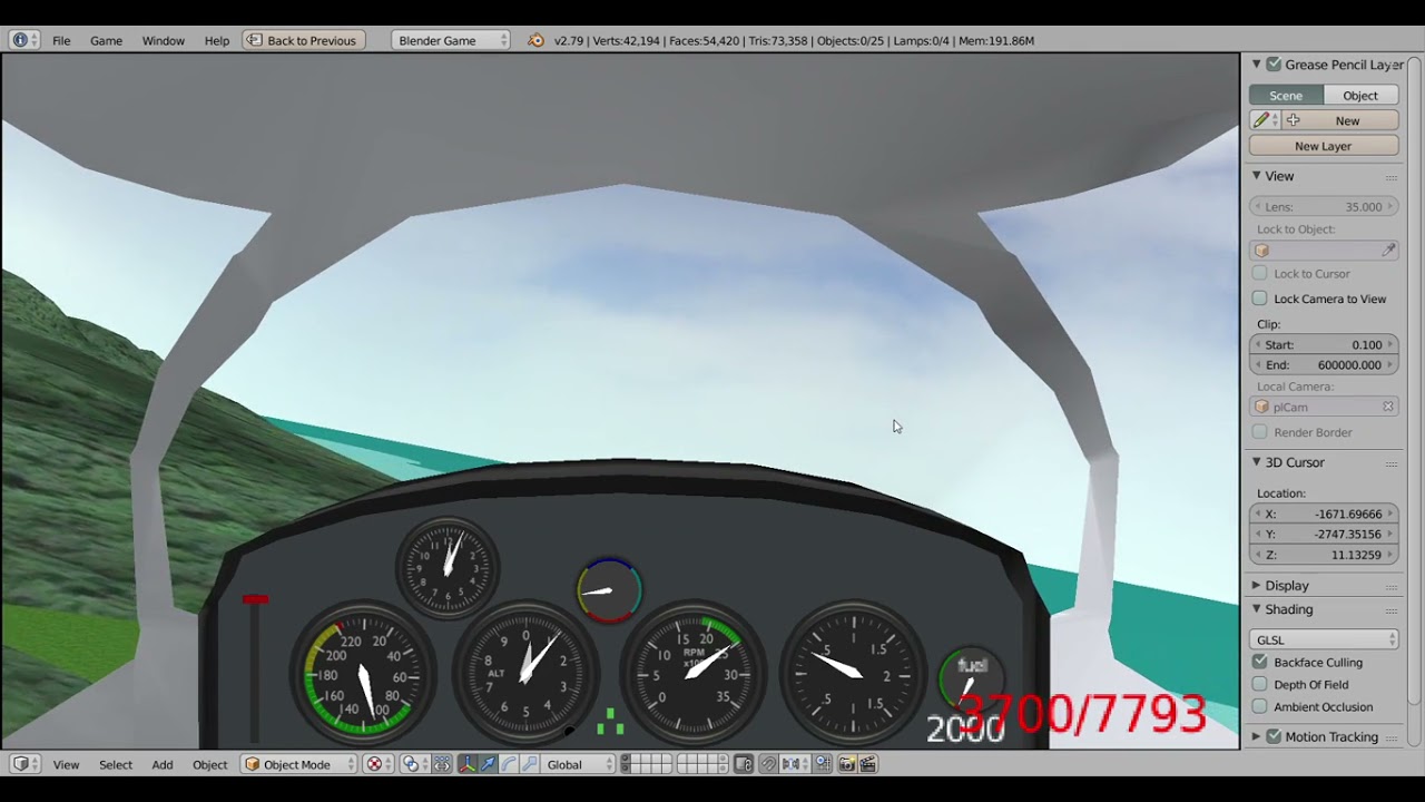 WDF. Blender game. UPBGE. Flying around the city.