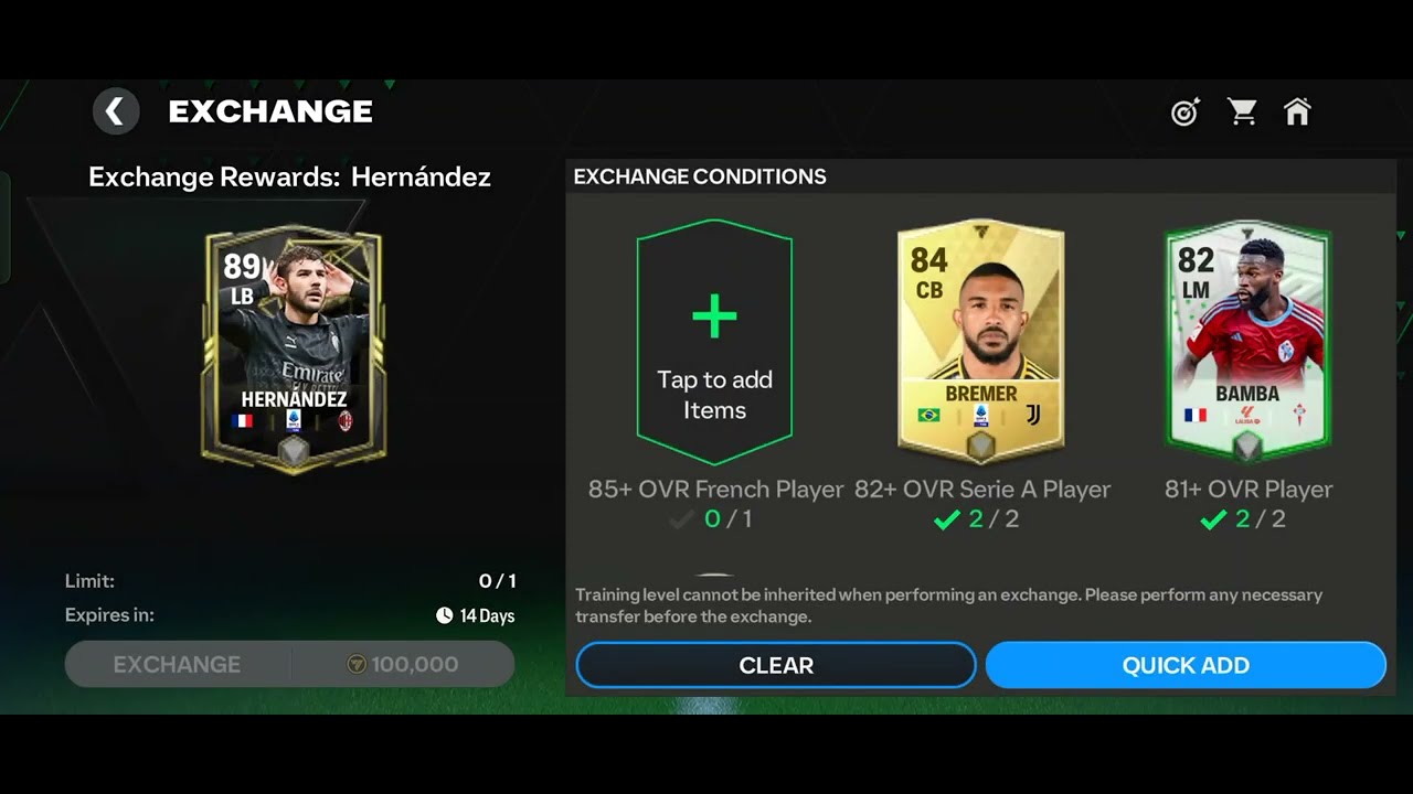 The TOTW24 Player 89 OVR LB! How to Get Exchange Rewards: Theo ...