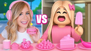 I ONLY ATE PINK FOOD IN ROBLOX AND REAL LIFE!