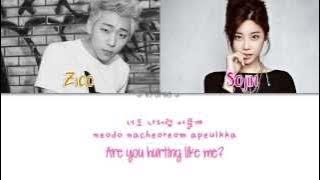 (Eng/Rom/Han/Color Coded) Zico (지코) [Block B] & Sojin (소진) [Girl's Day] - 아프다 (Sick)