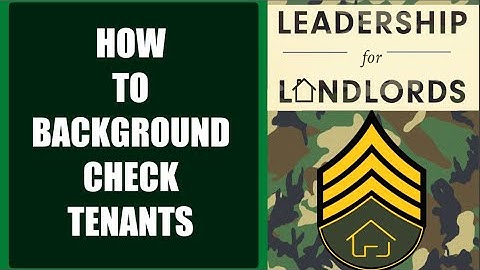 Background Check ALL of Your Tenants NOW!