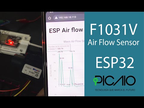 ESP32 grafica en tiempo real websocket - sensor de flujo de aire másico F1031V