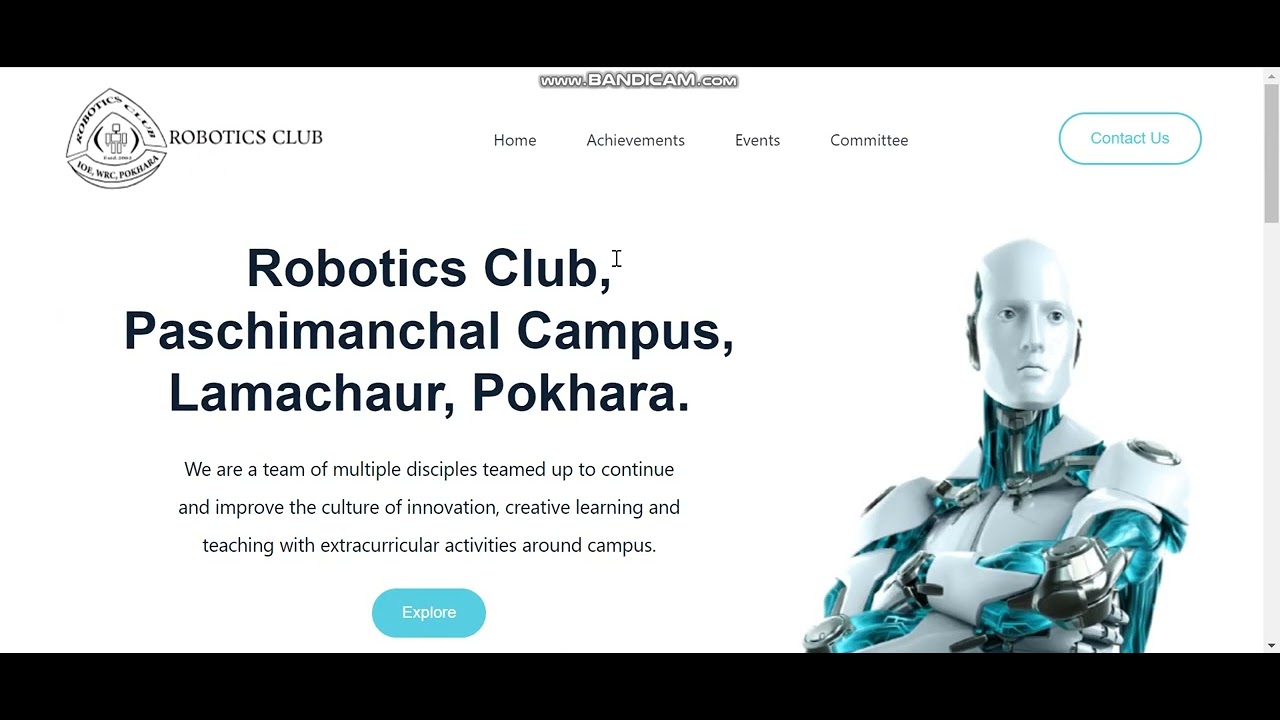 Landing Page for Robotics Club using Next.js & Tailwind CSS - YouTube