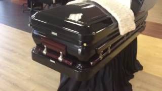 Heritage Ebony- 18 Gauge Steel with Wood Inserts- ExpressCasket.com