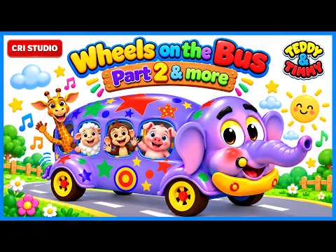 The Wheels on the Bus Song | English Nursery Rhymes Playlist | Cartoon Animation for Kids