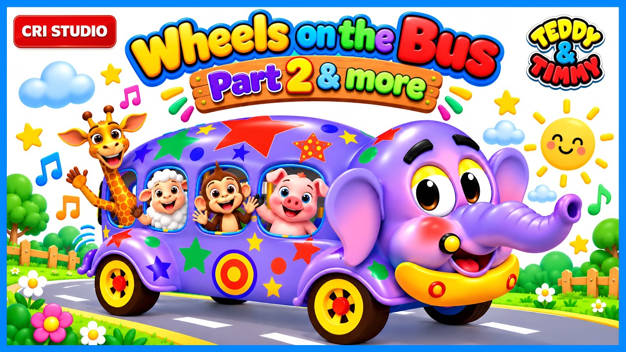 The Wheels on the Bus Song | English Nursery Rhymes Playlist | Cartoon Animation for Kids