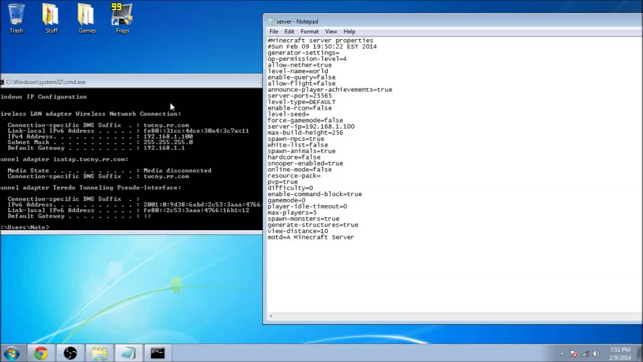 1.7.4 - How To Make A Minecraft Server [No Port Forwarding Or Hamachi ...