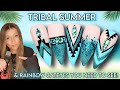  turquoise tribal nail art  summer nails  rainbow cateye gel  holographic  holo  glitter