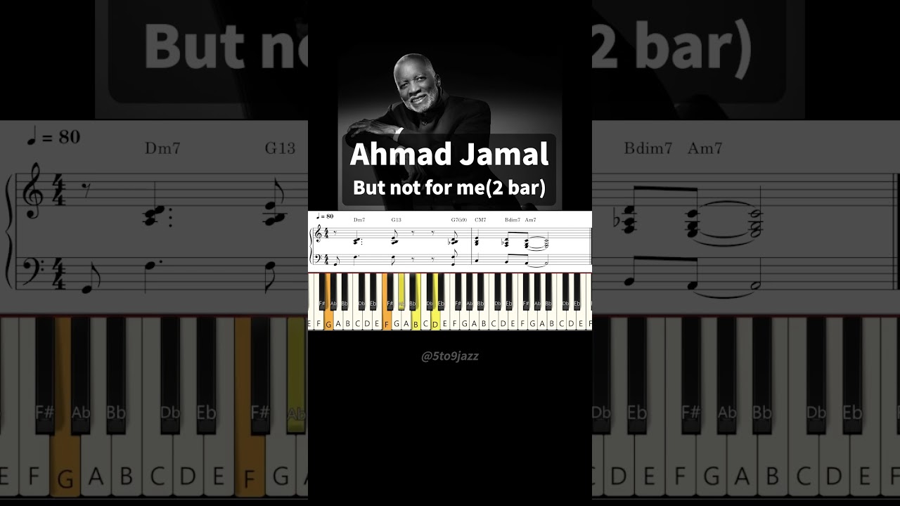 Ahmad Jamal – “But Not for Me” phrase (2 bars, transcribed)