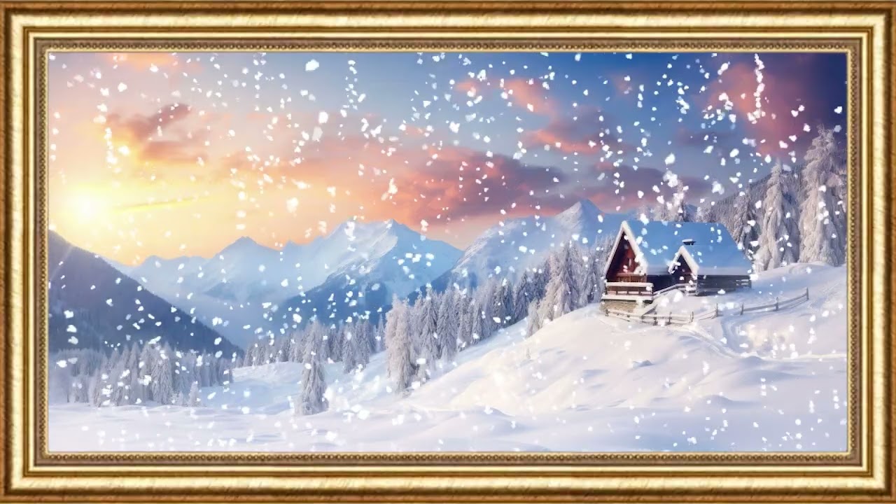 Incredible Winter Cabin Retreat | Light Snowfall  | 4K HD Ultra Screensavers for Samsung TV 8 Hours
