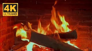 4K Fireplace Ambience 🔥 [No music]. Cozy Fireplace with Burning Logs and Crackling Fire Sounds