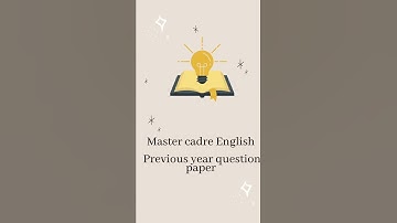 Master cadre english || Previous year question paper || PDF link in description