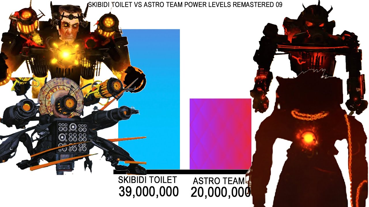 Skibidi toilet vs astro toilet team power levels Remastered Part09