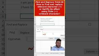 Find and replace wildcard character Question mark (*) using tilde (~) wildcard character?#shorts