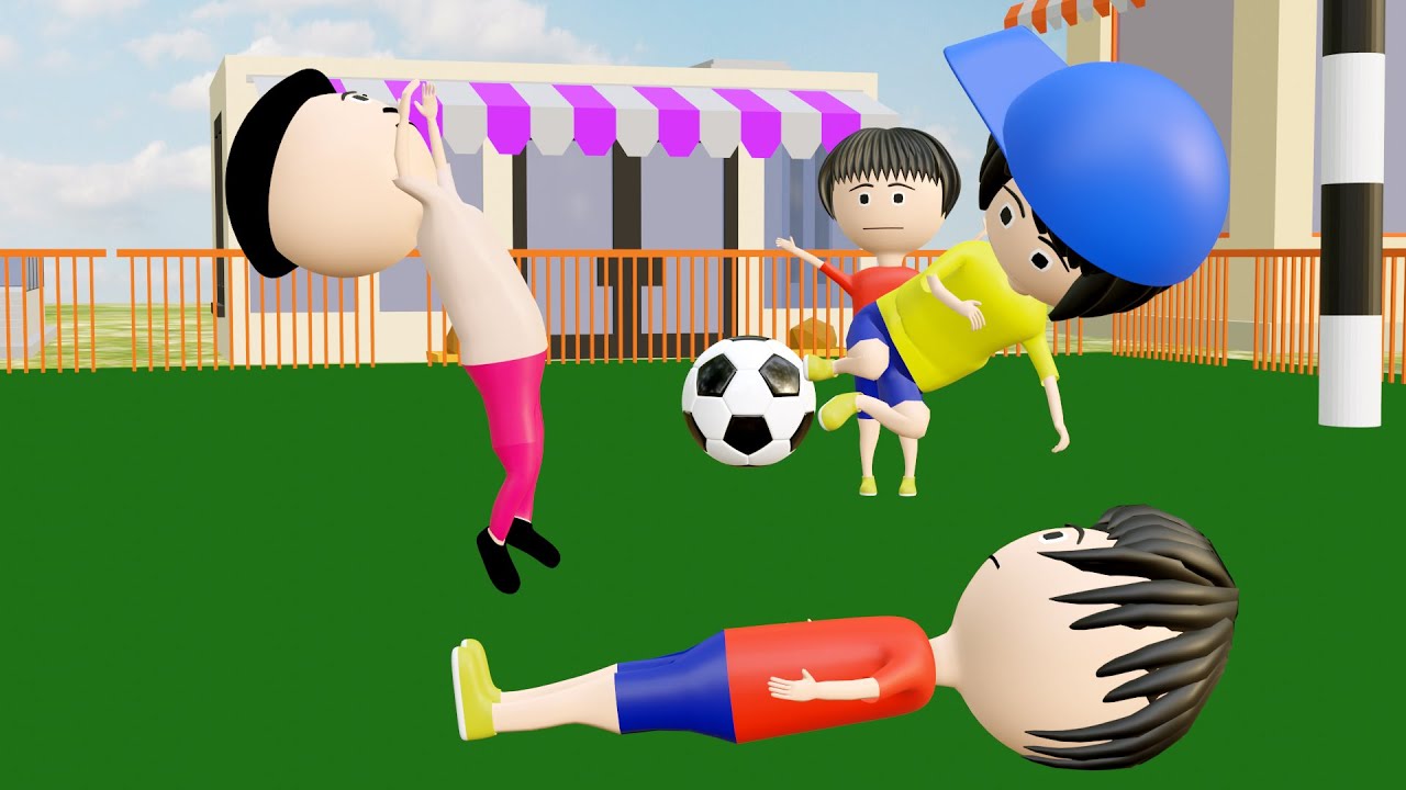 Chinu Minu & Kids In Football Comedy Cartoon Desi Comedy Video