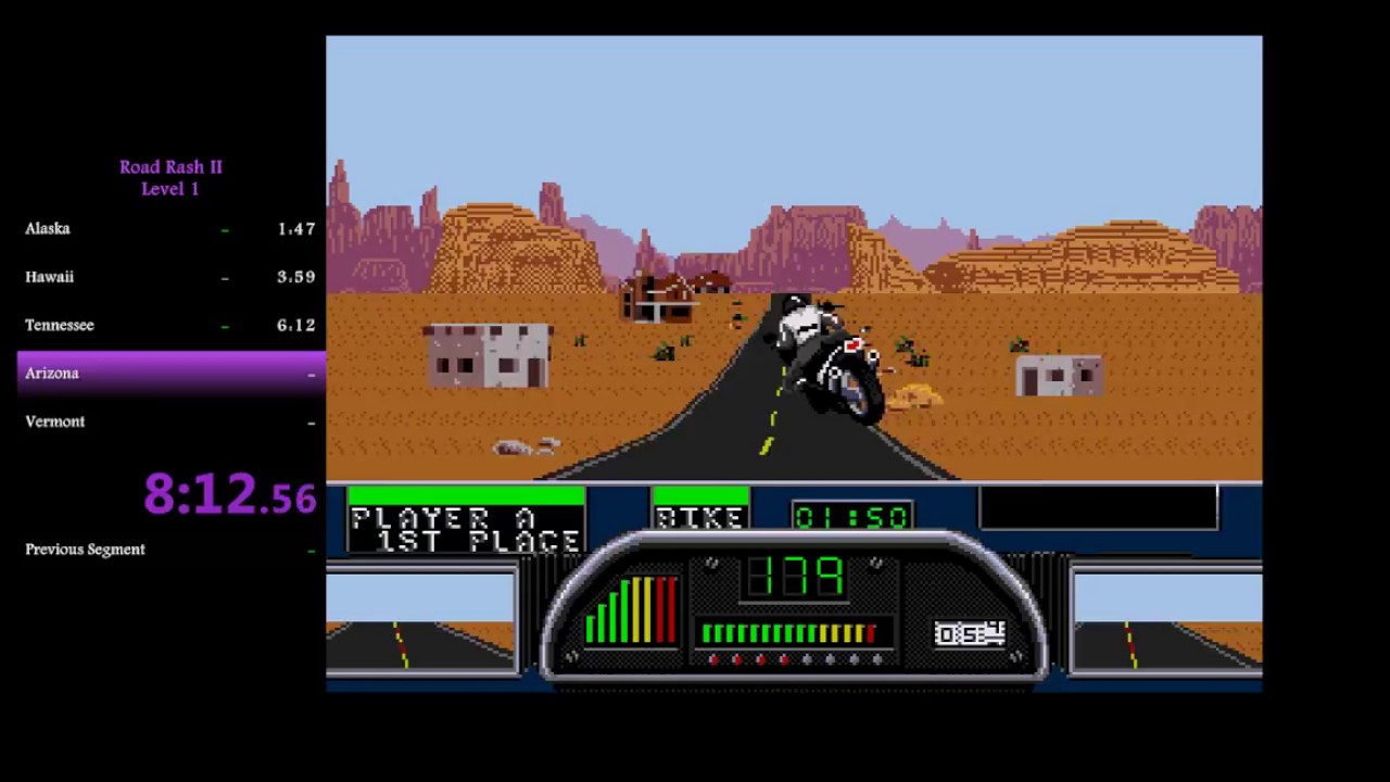 [WR old] Road Rash II | (Level 1) Speedrun - YouTube
