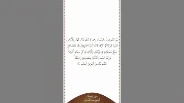 تلاوة في دقيقة سورة فصلت الآيات من ١١ إلى ١٢ الشيخ سعد الغامدي
