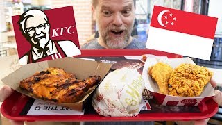 Trying KFC in Singapore   Grilled Chicken, Gold Spice Chicken and Shrooms Burger