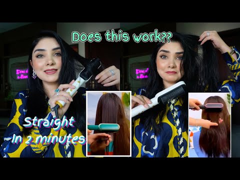 Tiktok viral Hair Straightener Comb Review & Demo || Nishoo Khan